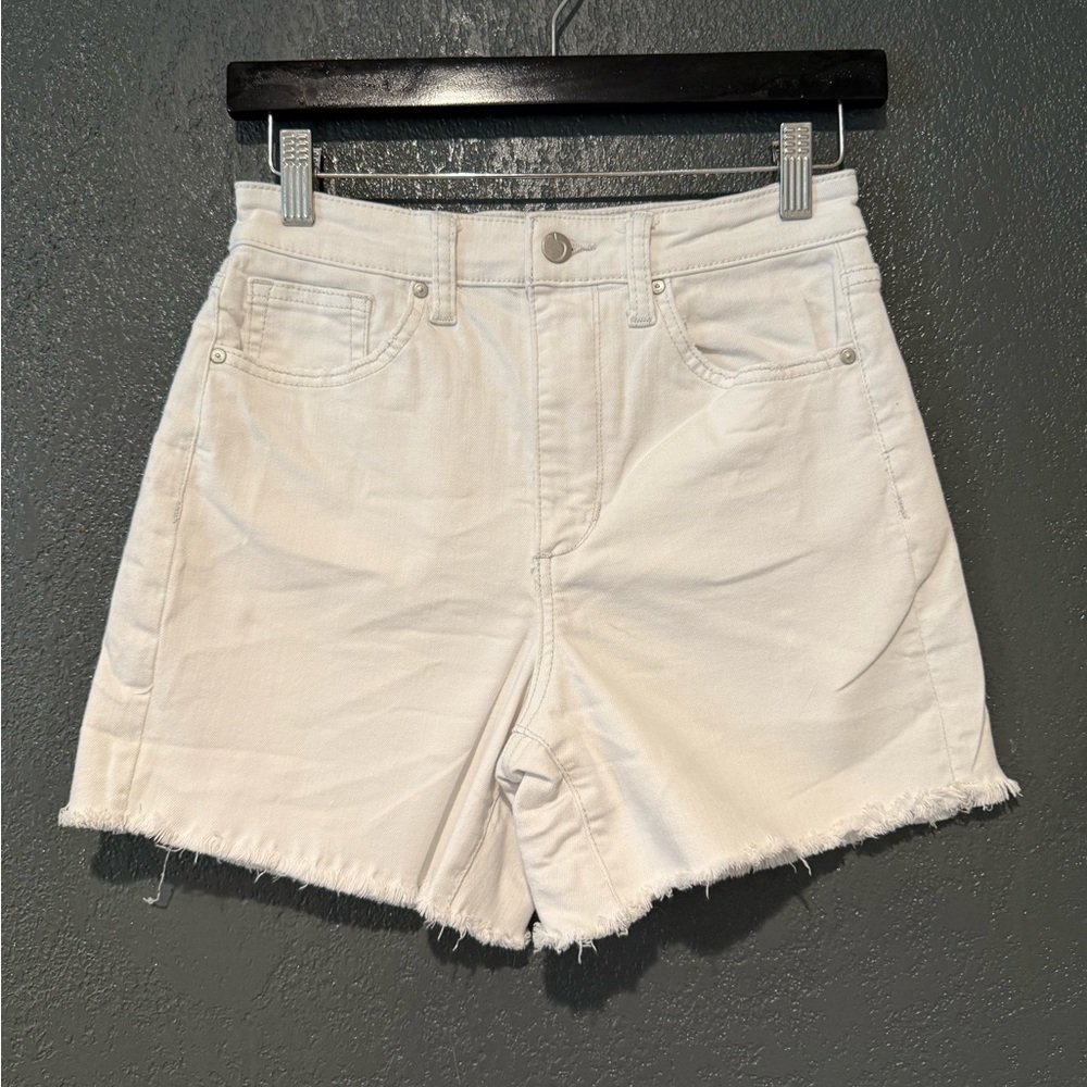 Joe's Jeans Off-White Frayed Hem Jean Shorts
